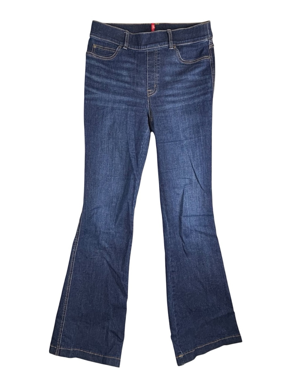 SPANX Jean Womens Medium Clean Indigo Bootcut Trouser High Rise Flare Pull On